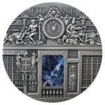 Fiji The War Rooms Versailles Series MASTERPIECES IN STONE Silver coin $10 Antique finish 2018 Genuine sodalite inset 3 oz
